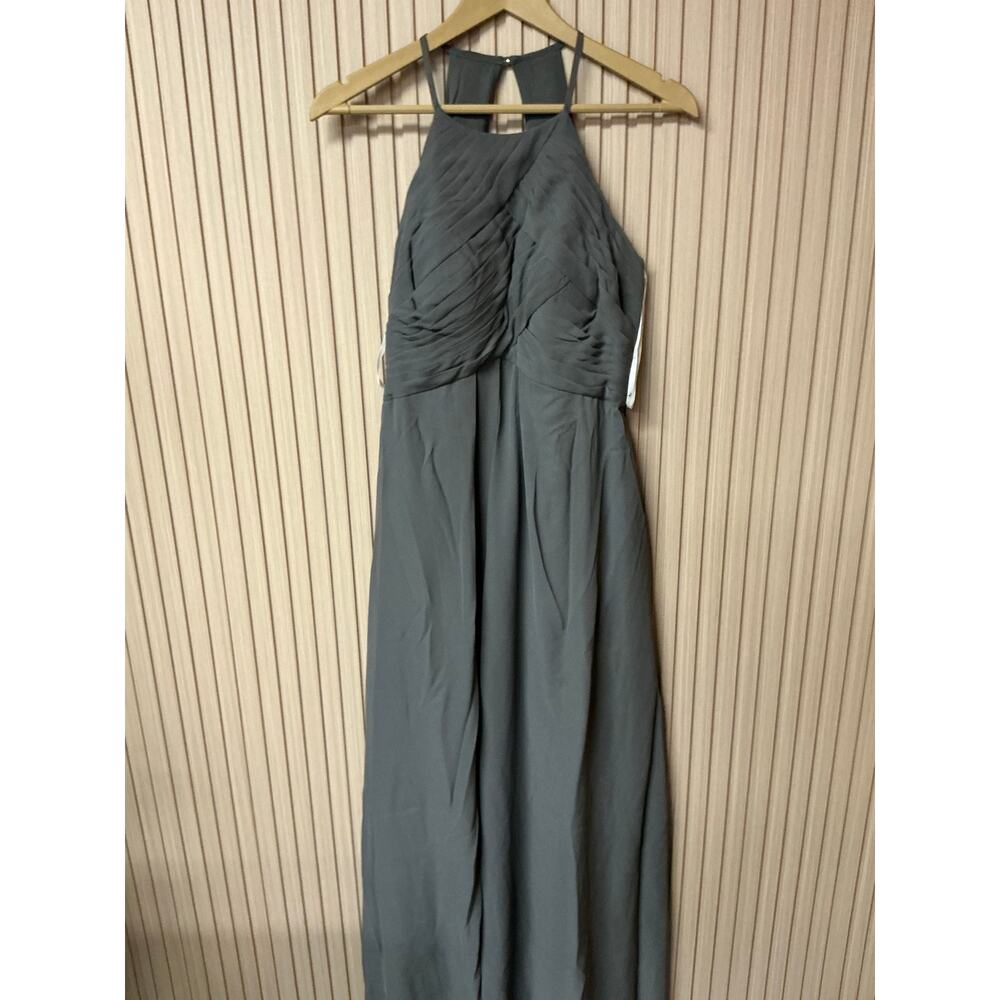 AW Bridal Steel Gray Maxi Formal Bridesmaid Dress Free Size
